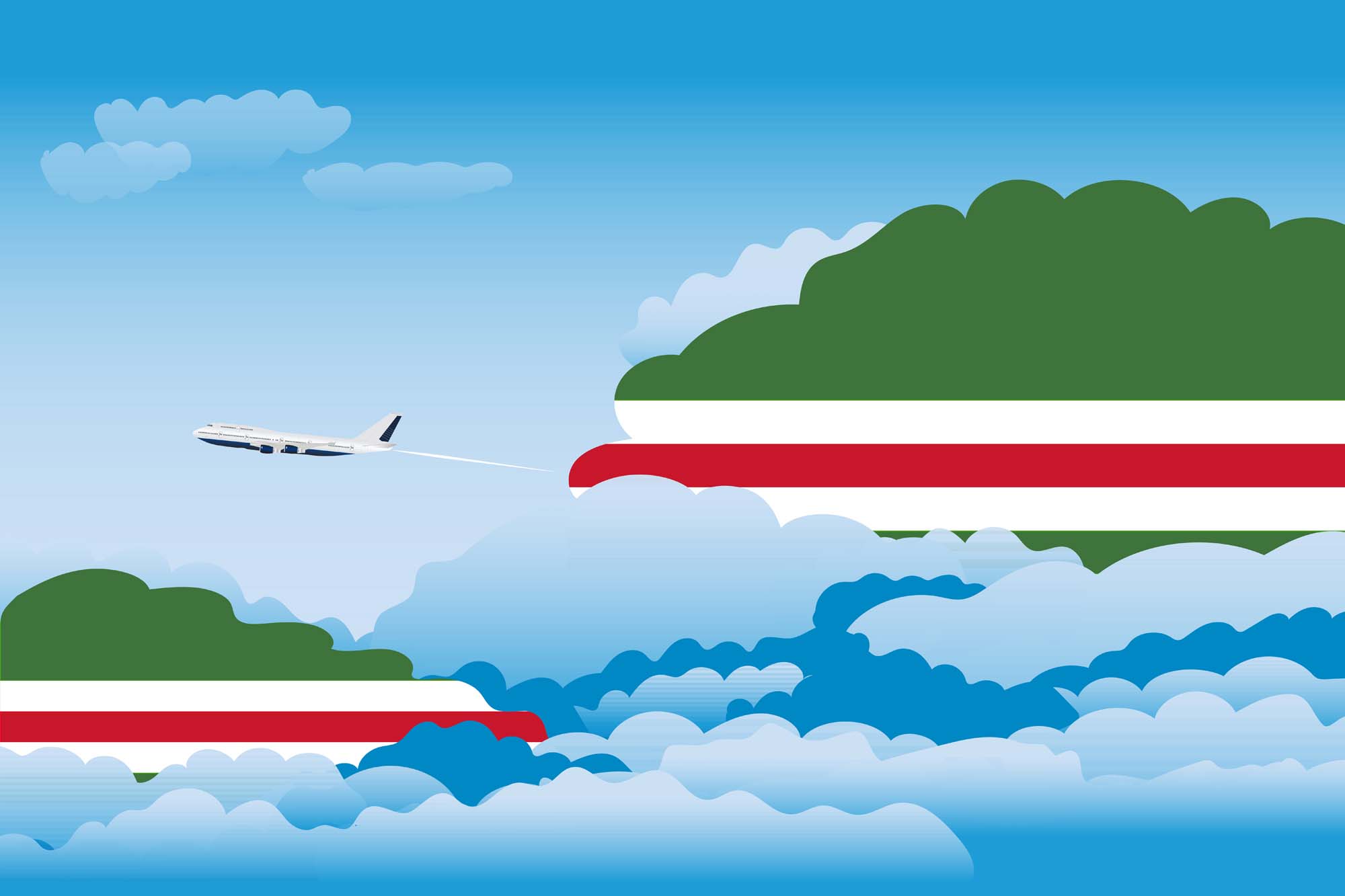 Chechen Republic of Ichkeria Day Clouds Blanket Throw image 2