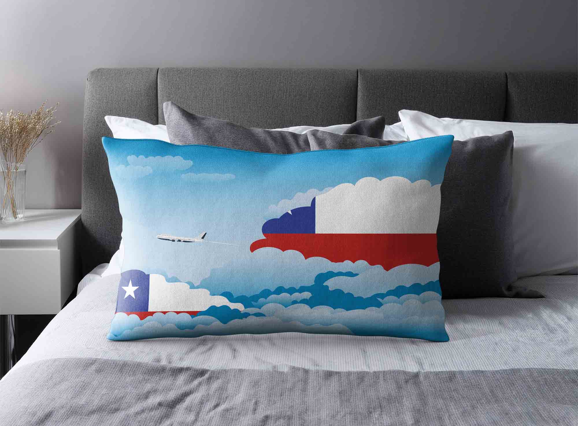 Chile World Airplane Day Clouds Square & Rectangle Pillow Cases | Aviation Sky Travel Decorative Throw Pillow Covers image 2