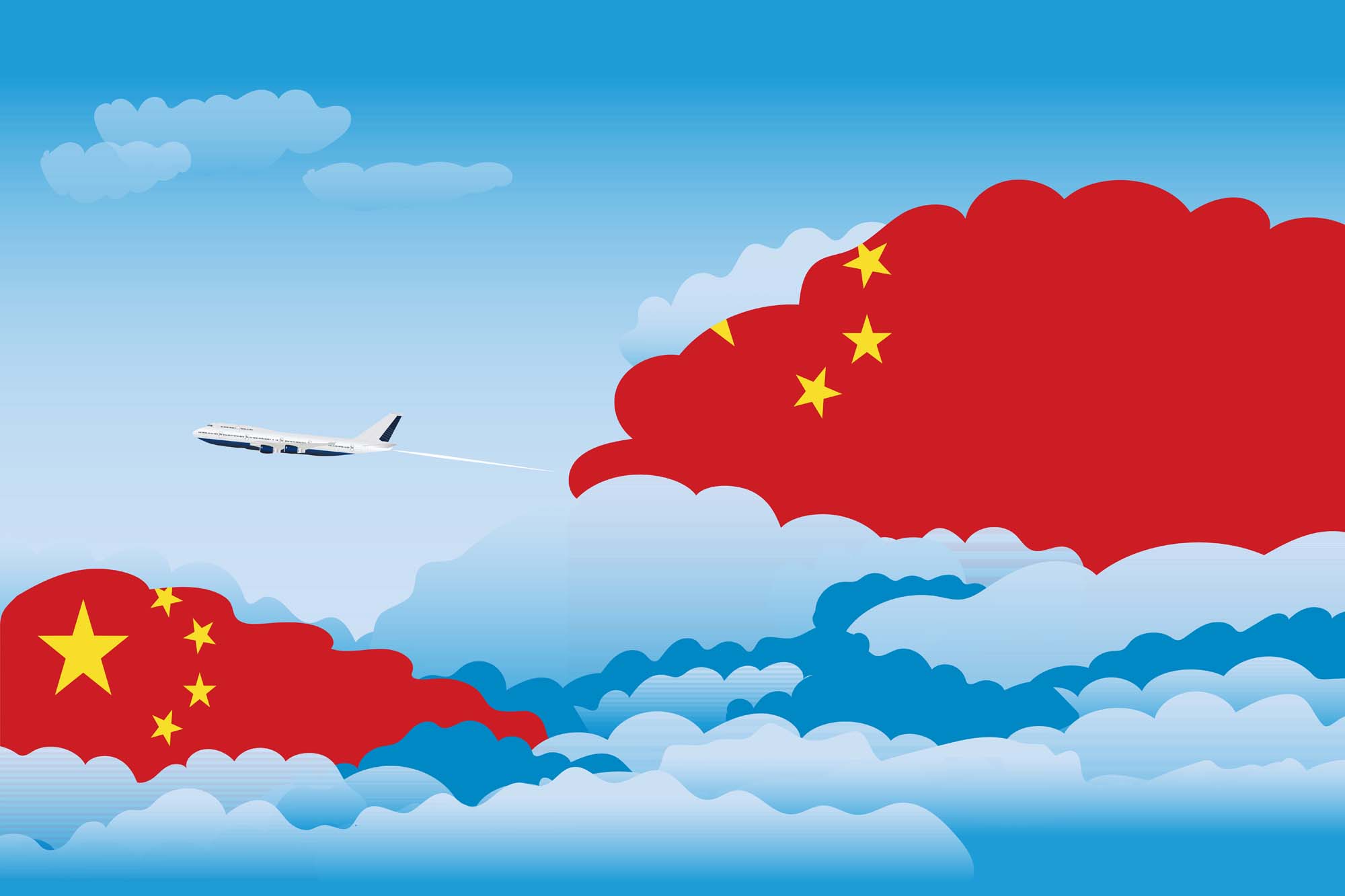 China Day Clouds Blanket Throw image 2