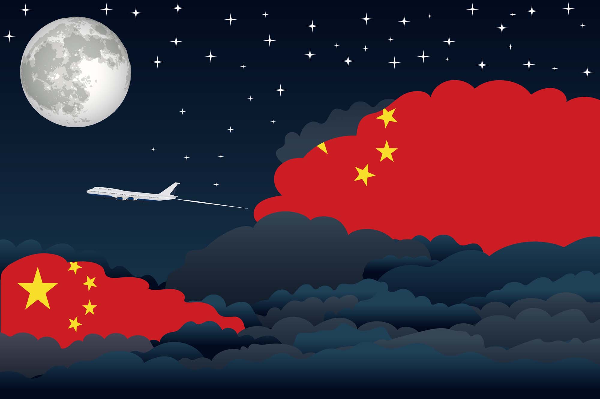 China Night Clouds Blanket Throw image 2