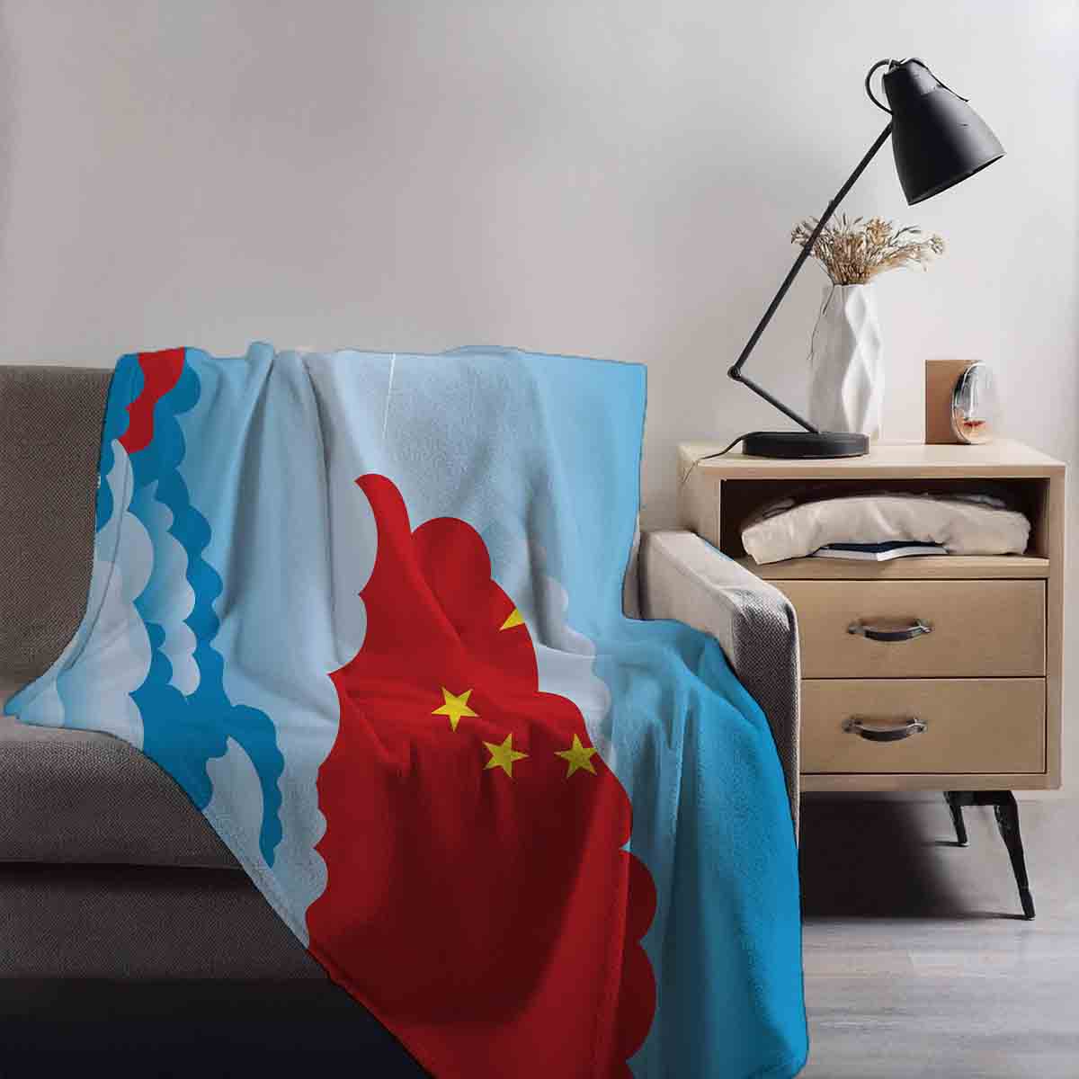 China Day Clouds Blanket Throw