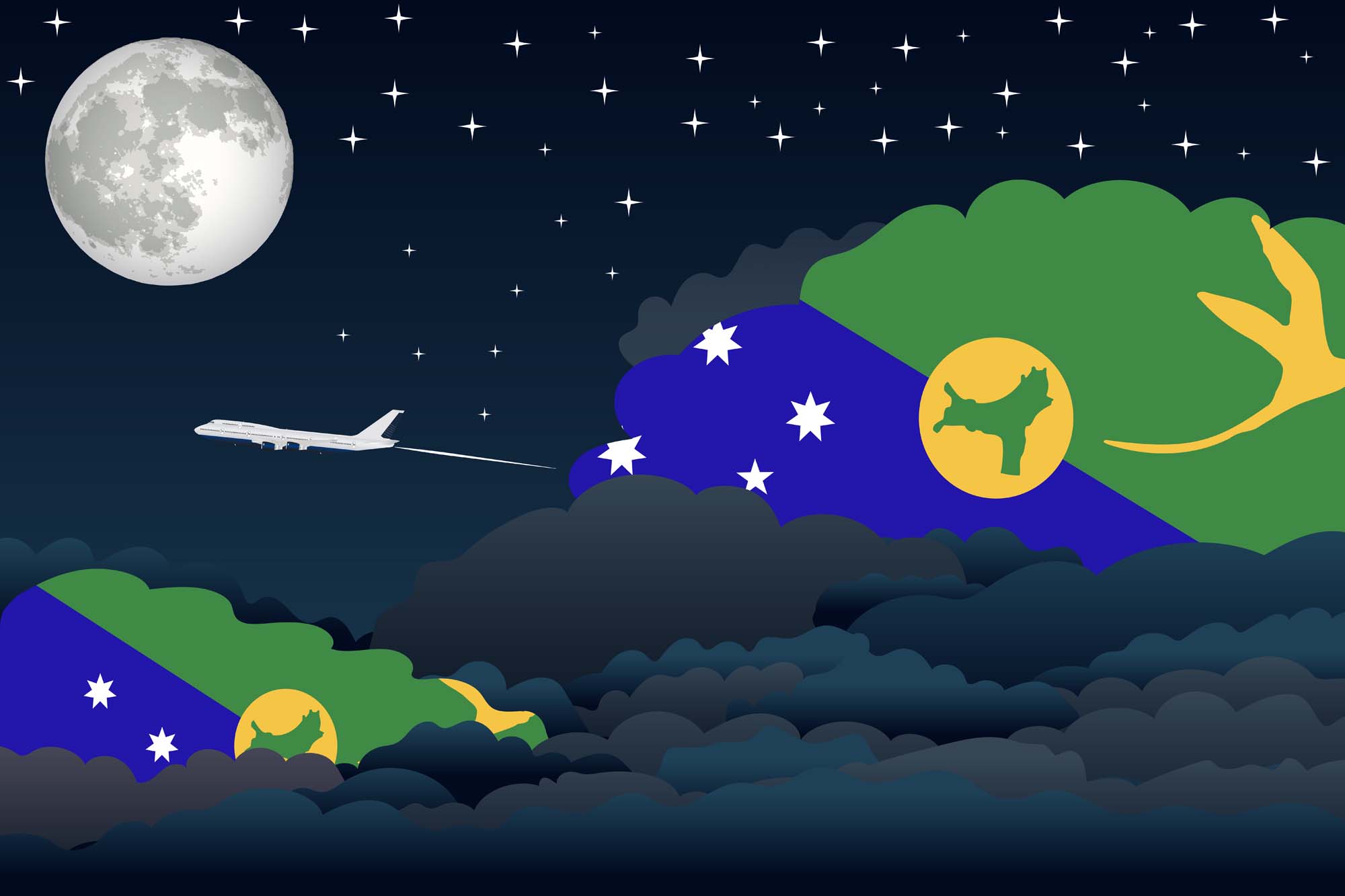 Christmas Island Night Clouds Blanket Throw image 2
