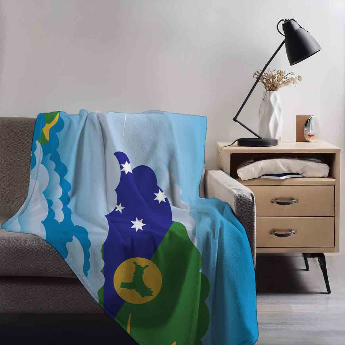 Christmas Island Day Clouds Blanket Throw