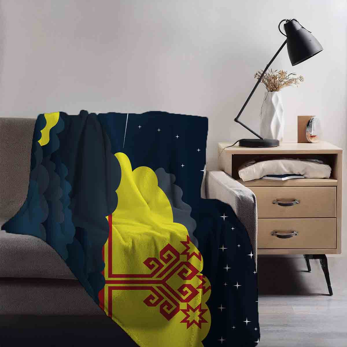Chuvashia Night Clouds Blanket Throw