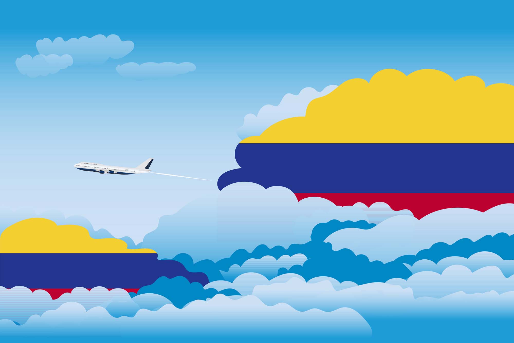 Colombia Day Clouds Blanket Throw image 2