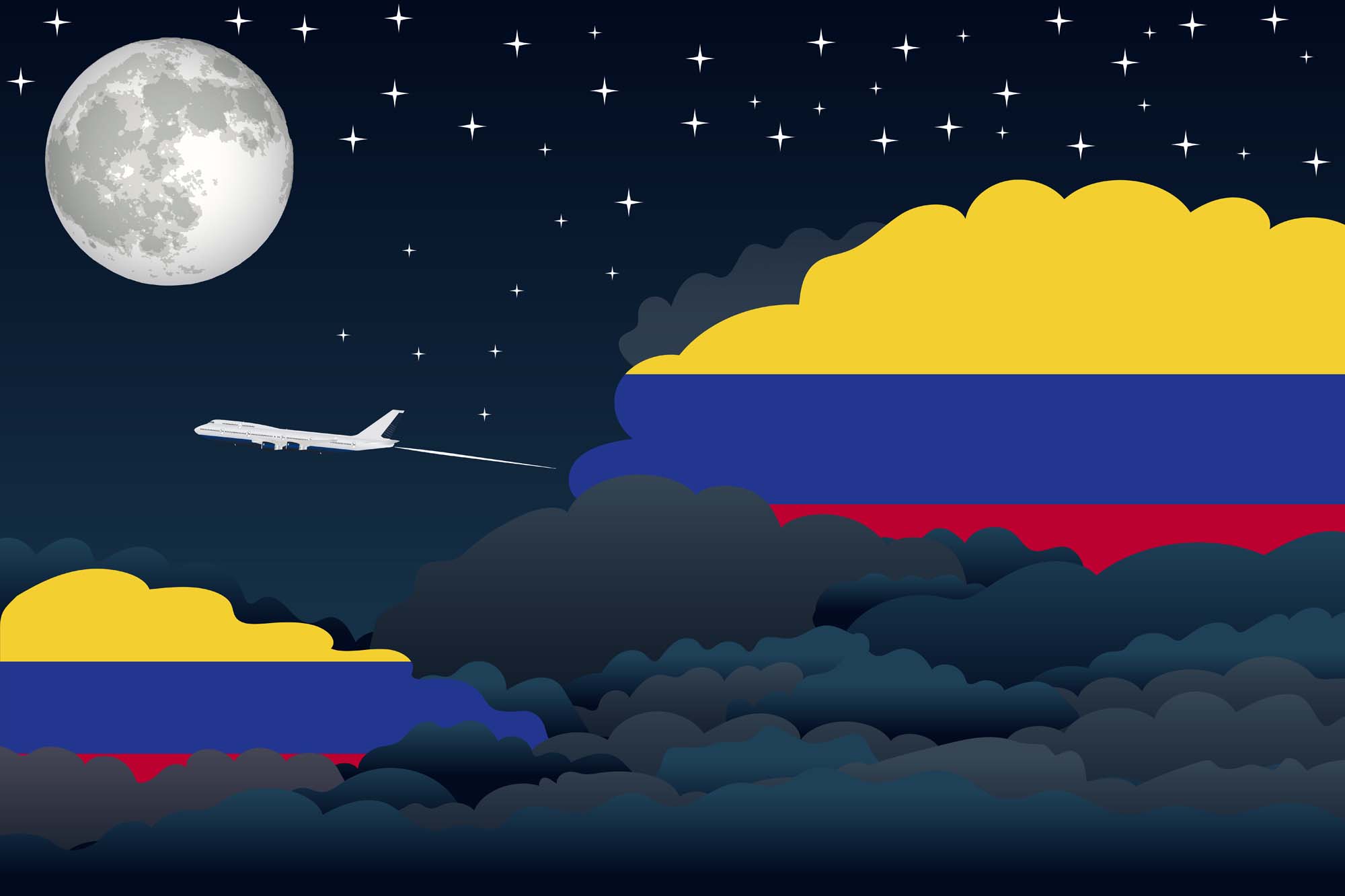 Colombia Night Clouds Blanket Throw image 2