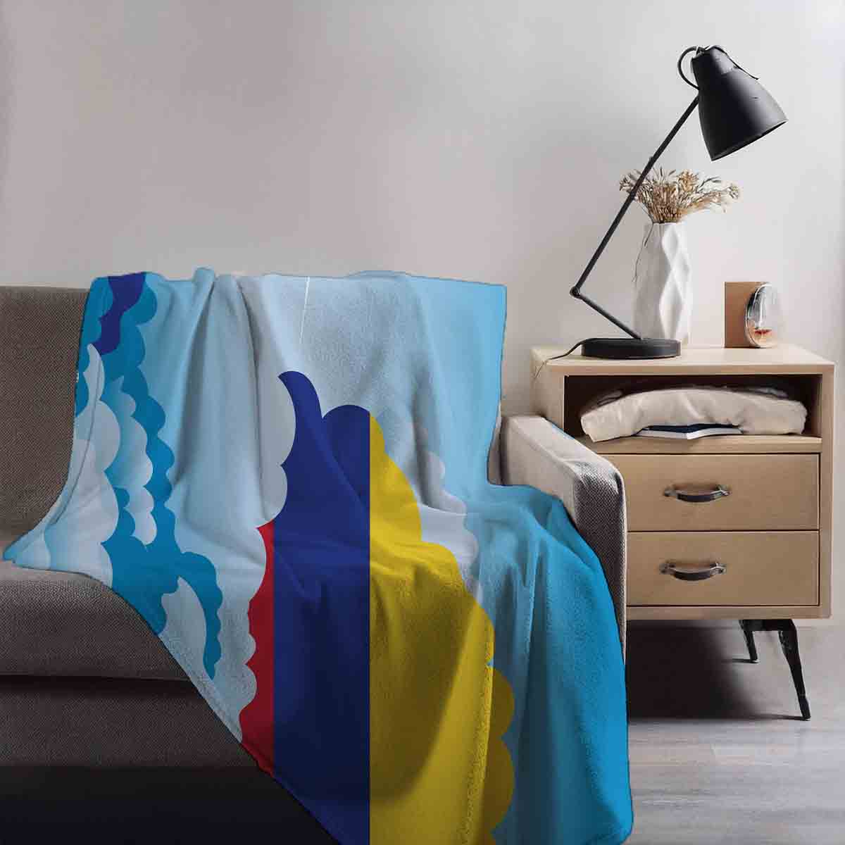 Colombia Day Clouds Blanket Throw