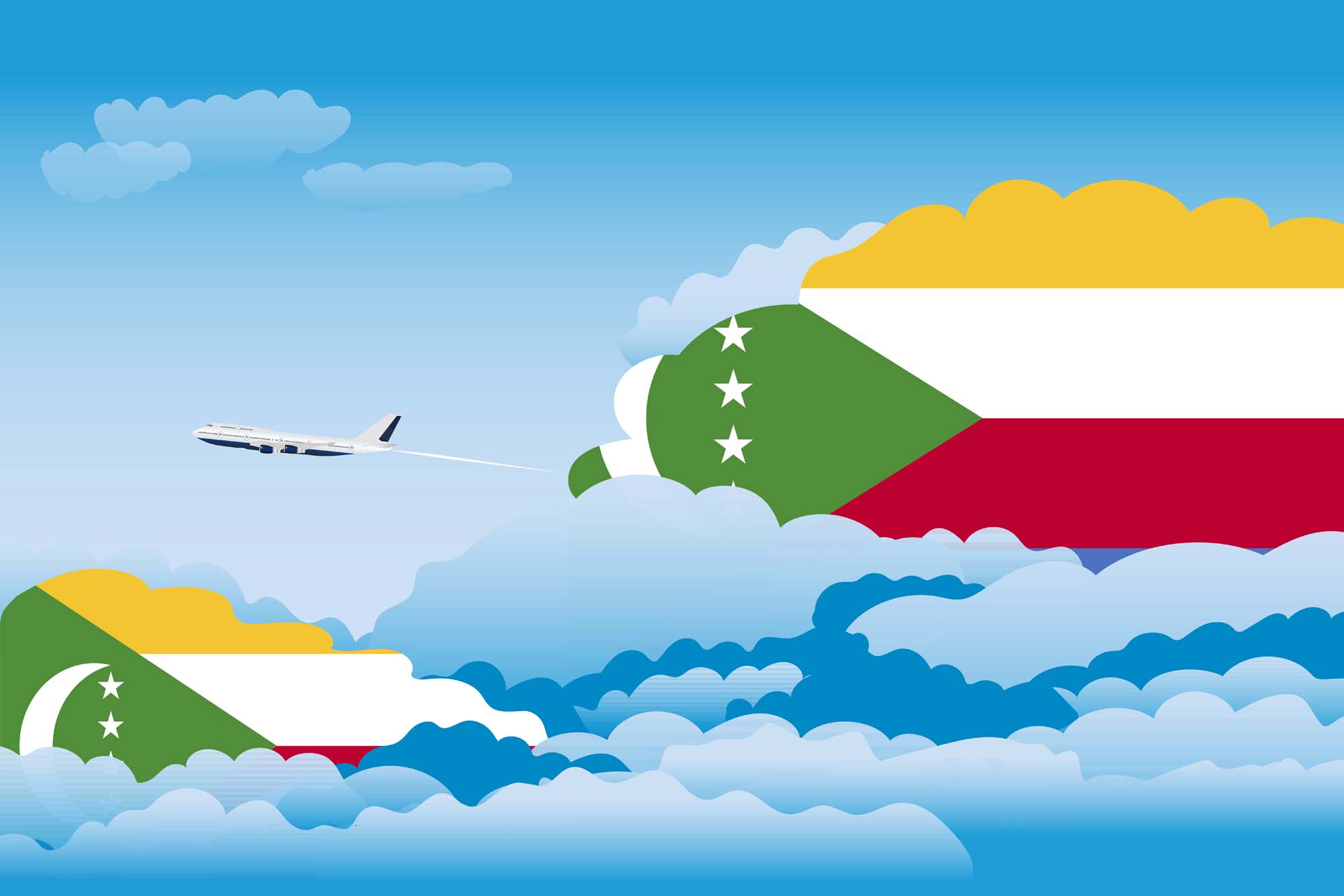 Comoros Day Clouds Blanket Throw image 2