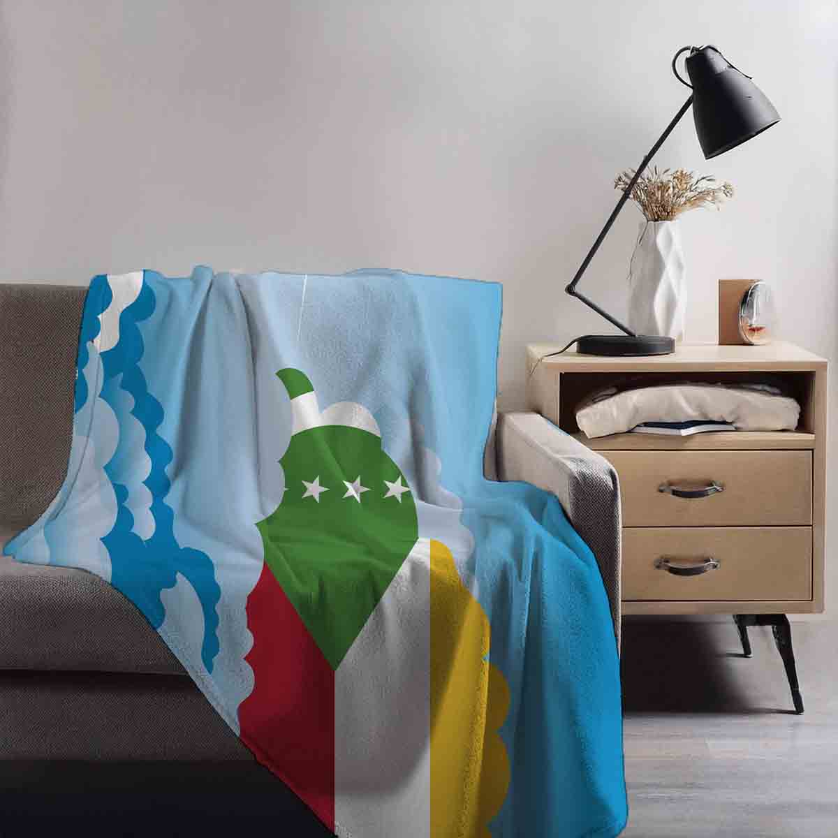 Comoros Day Clouds Blanket Throw