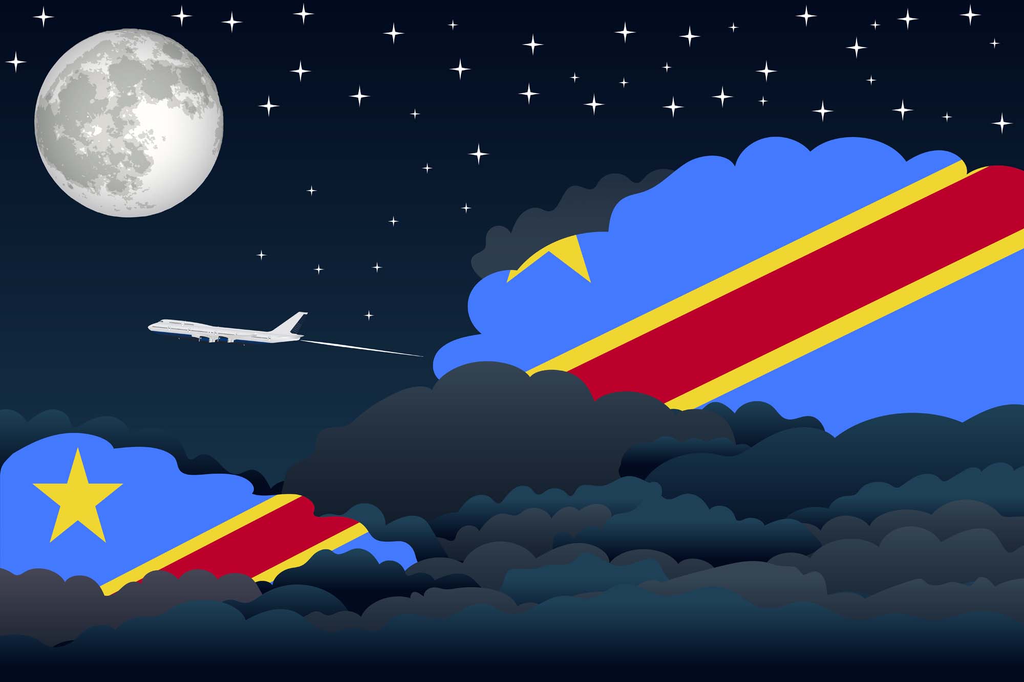 Congo Democratic Republic of the Night Clouds Blanket Throw image 2