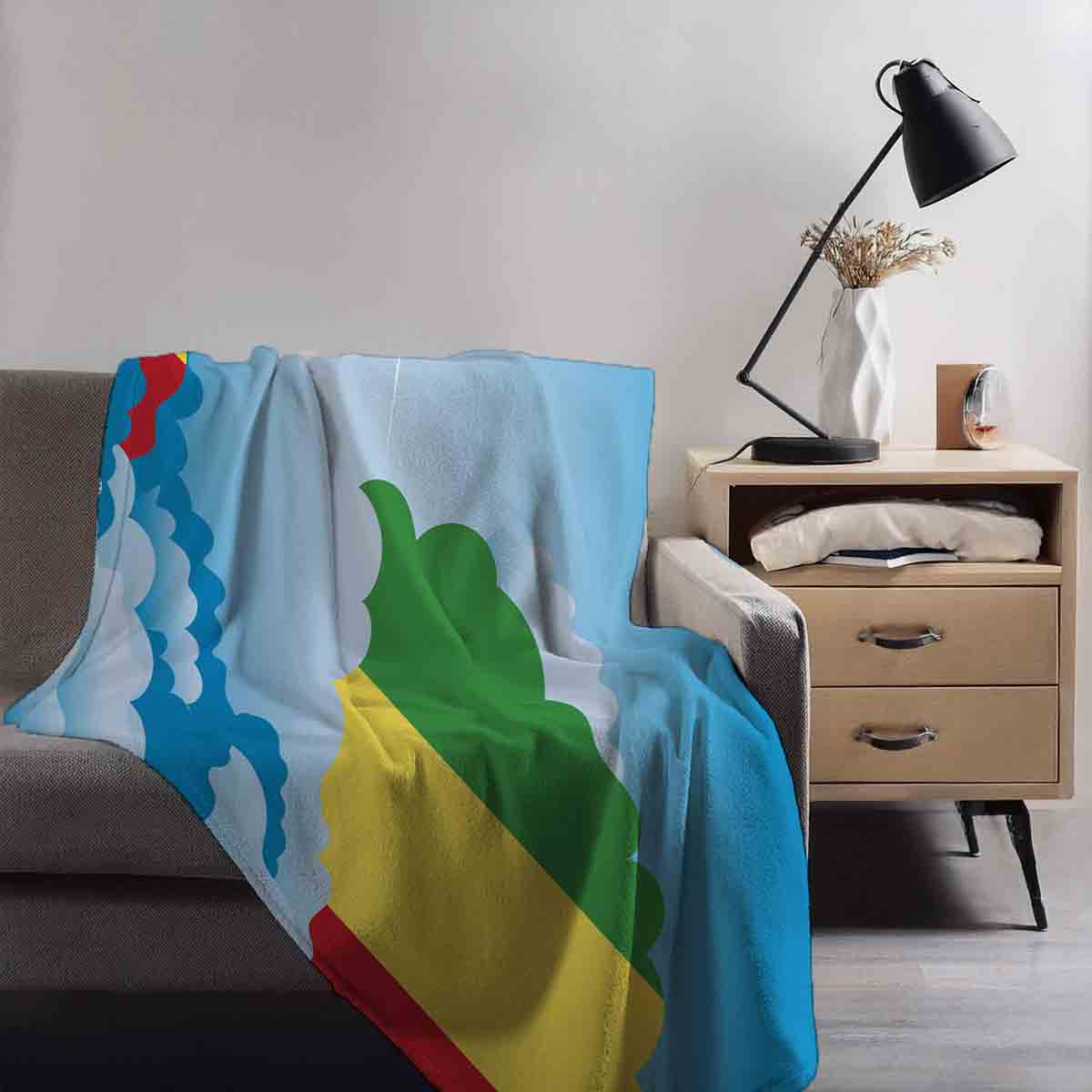 Congo Republic of the Day Clouds Blanket Throw