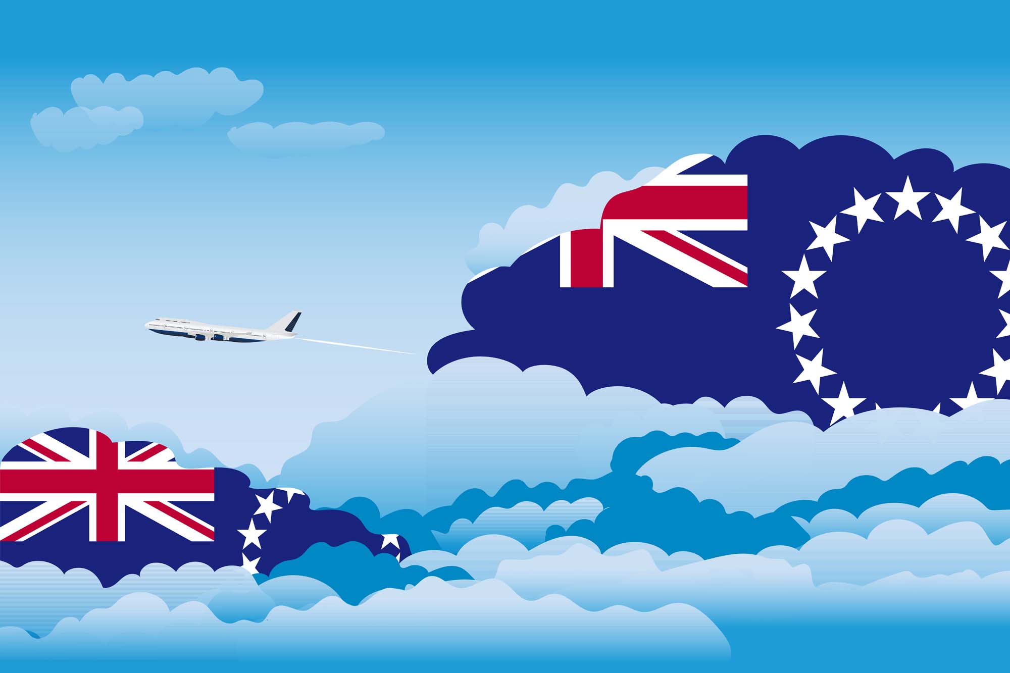 Cook Islands Day Clouds Blanket Throw image 2