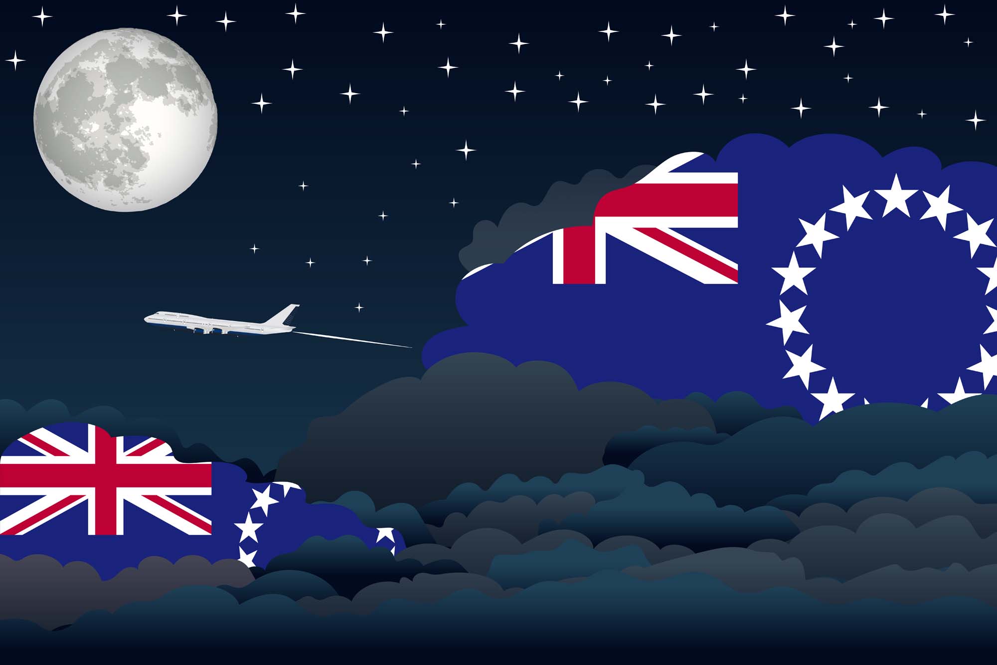 Cook Islands Night Clouds Blanket Throw image 2