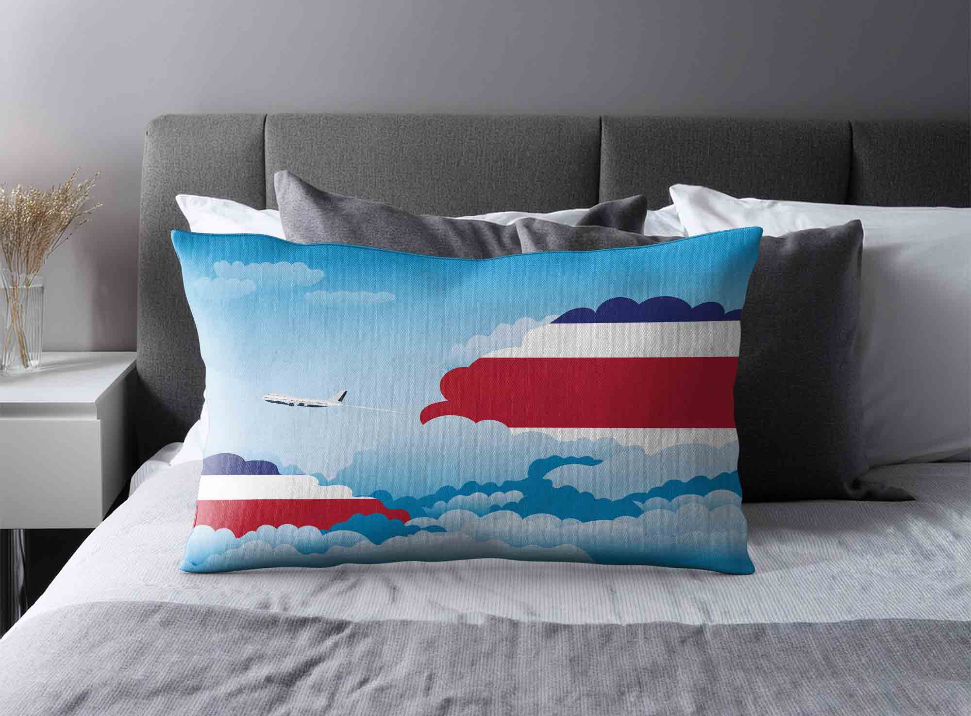 Costa Rica World Airplane Day Clouds Square & Rectangle Pillow Cases | Aviation Sky Travel Decorative Throw Pillow Covers image 2
