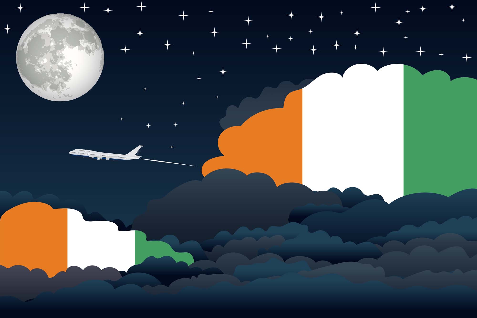 Cote DIvoire Night Clouds Blanket Throw image 2