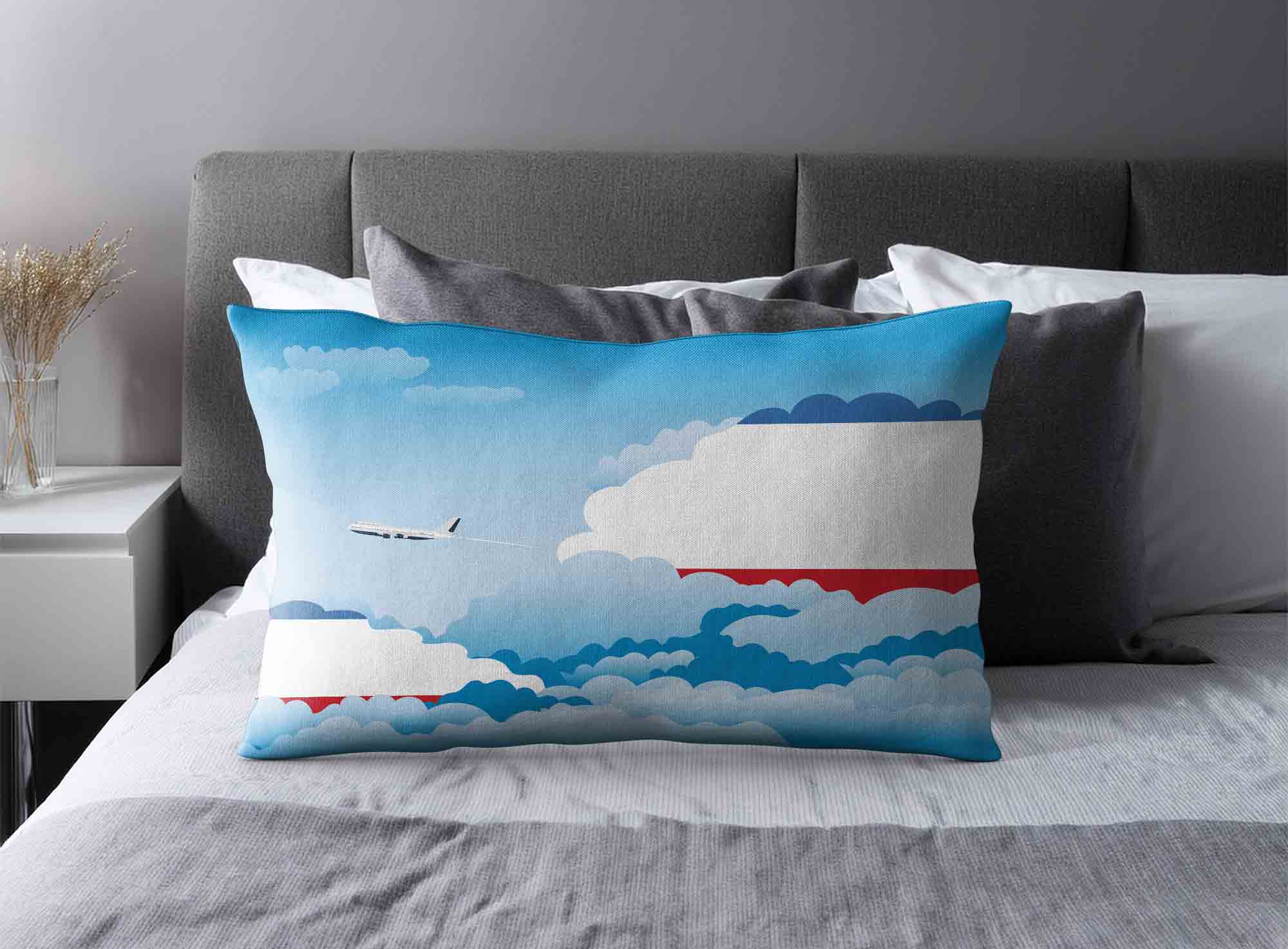 Crimea World Airplane Day Clouds Square & Rectangle Pillow Cases | Aviation Sky Travel Decorative Throw Pillow Covers image 2