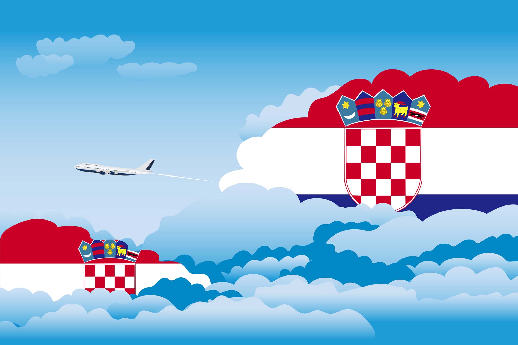 Croatia Day Clouds Blanket Throw image 2