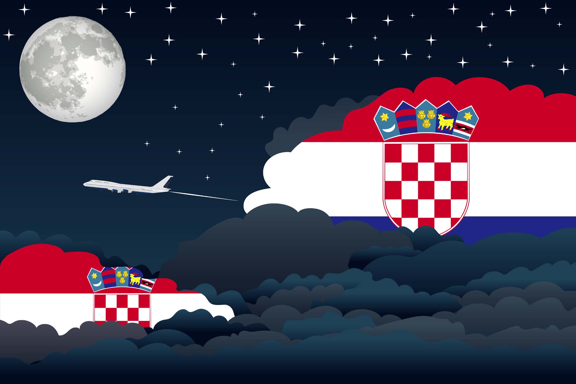 Croatia Night Clouds Blanket Throw image 2