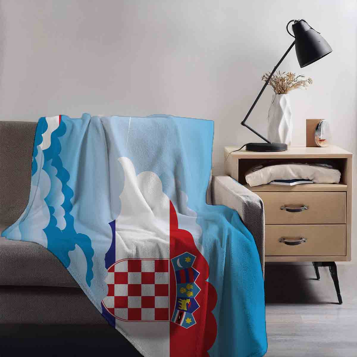 Croatia Day Clouds Blanket Throw
