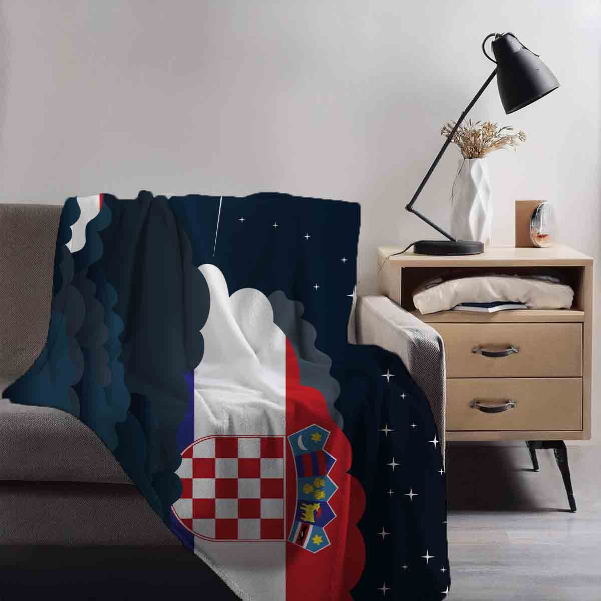 Croatia Night Clouds Blanket Throw