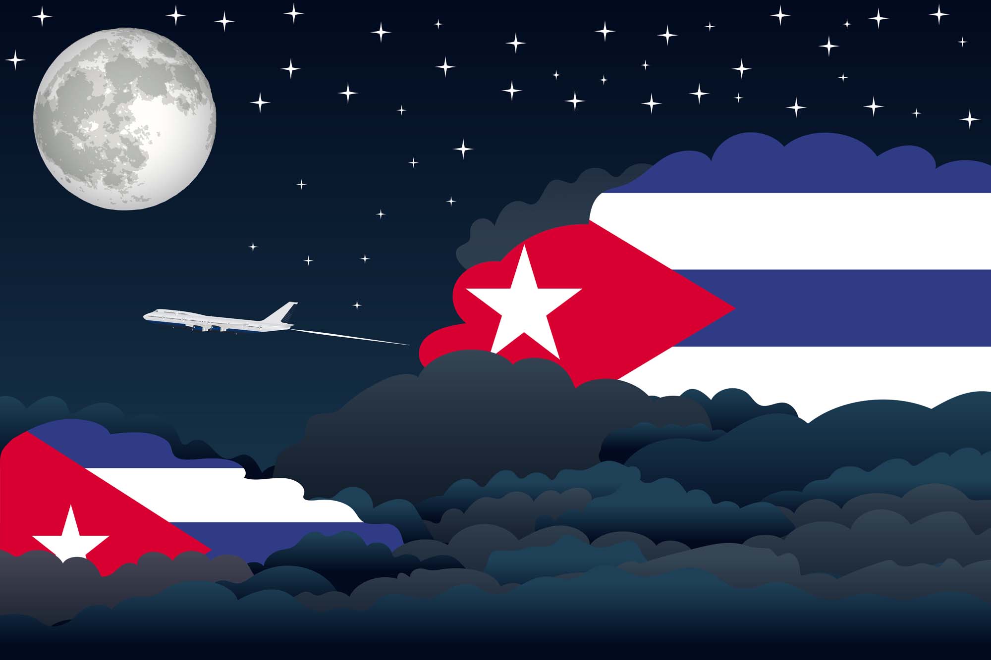 Cuba Night Clouds Blanket Throw image 2