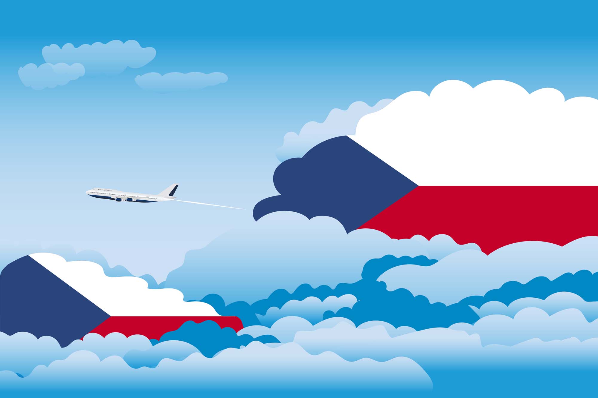 Czech Republic Day Clouds Blanket Throw image 2