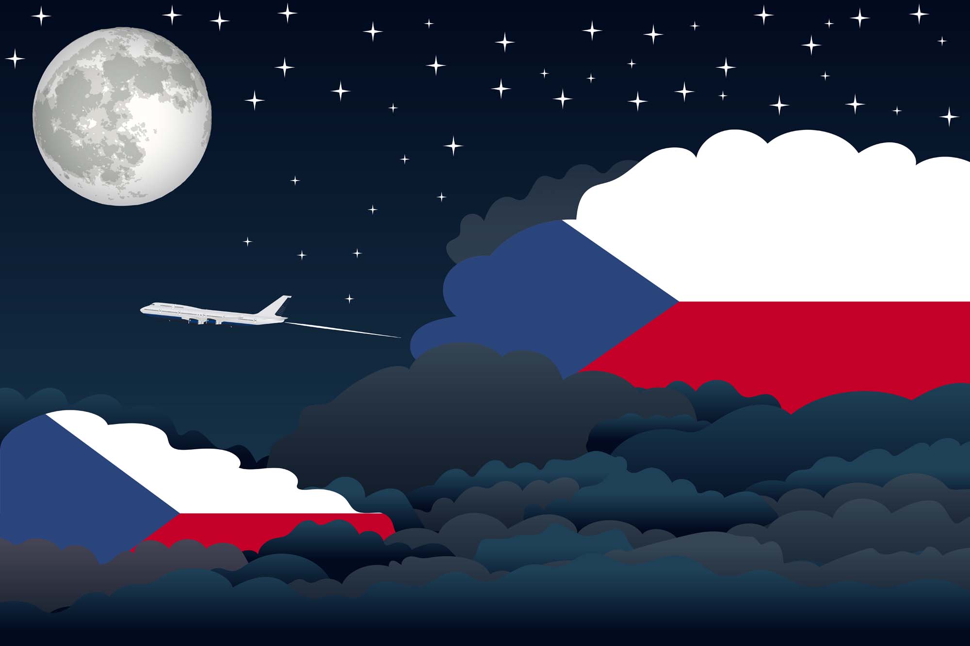 Czech Republic Night Clouds Blanket Throw image 2