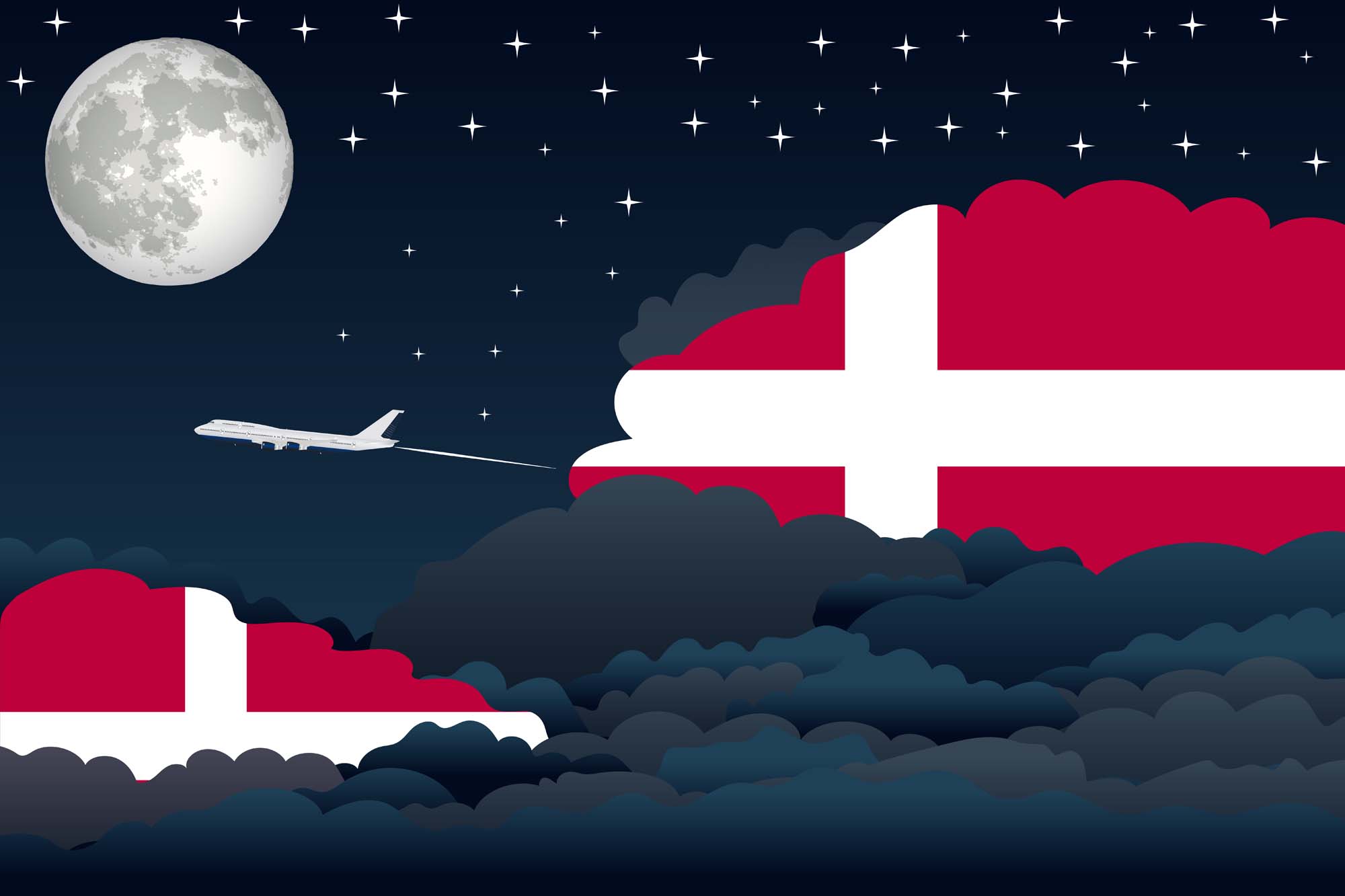 Denmark Night Clouds Blanket Throw image 2