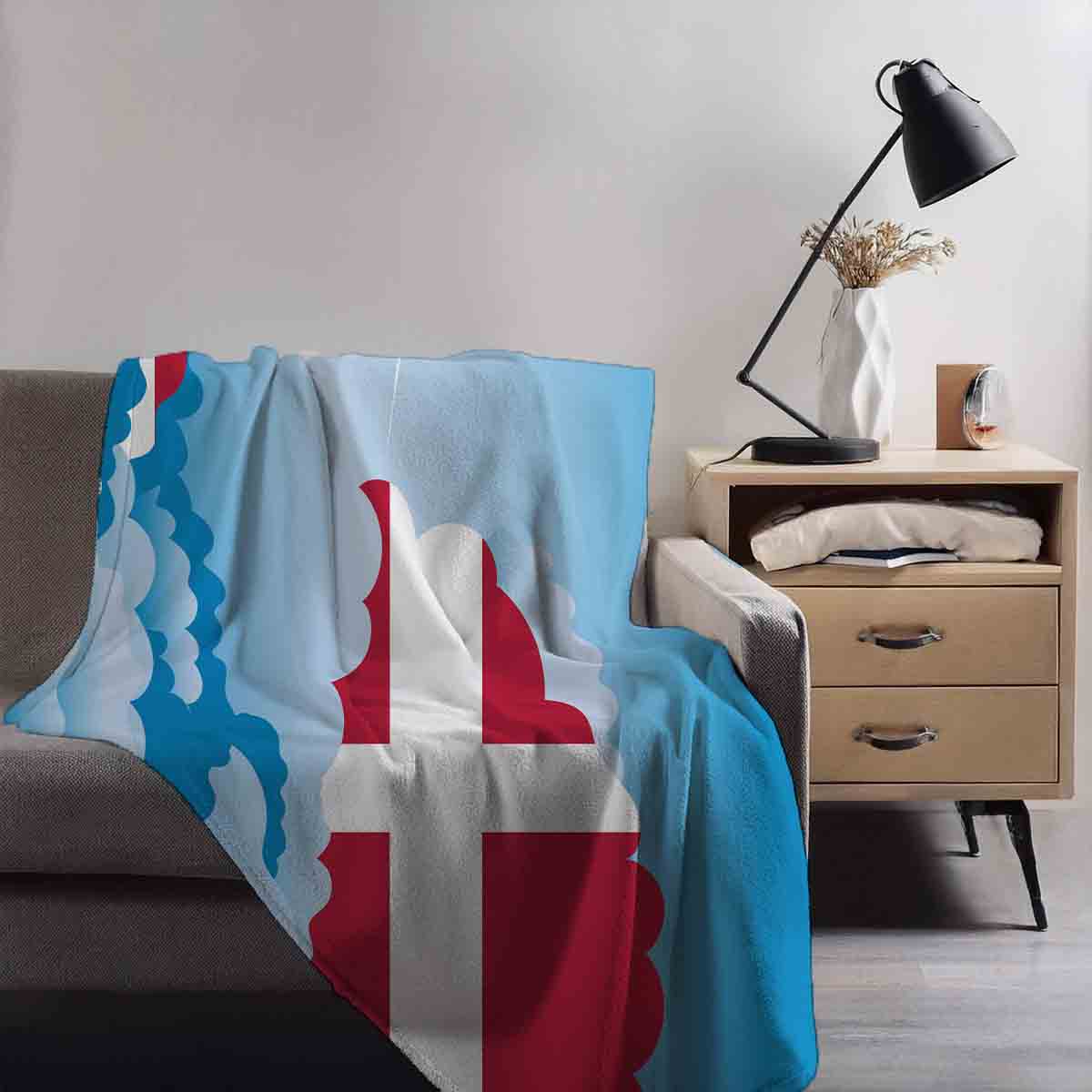 Denmark Day Clouds Blanket Throw