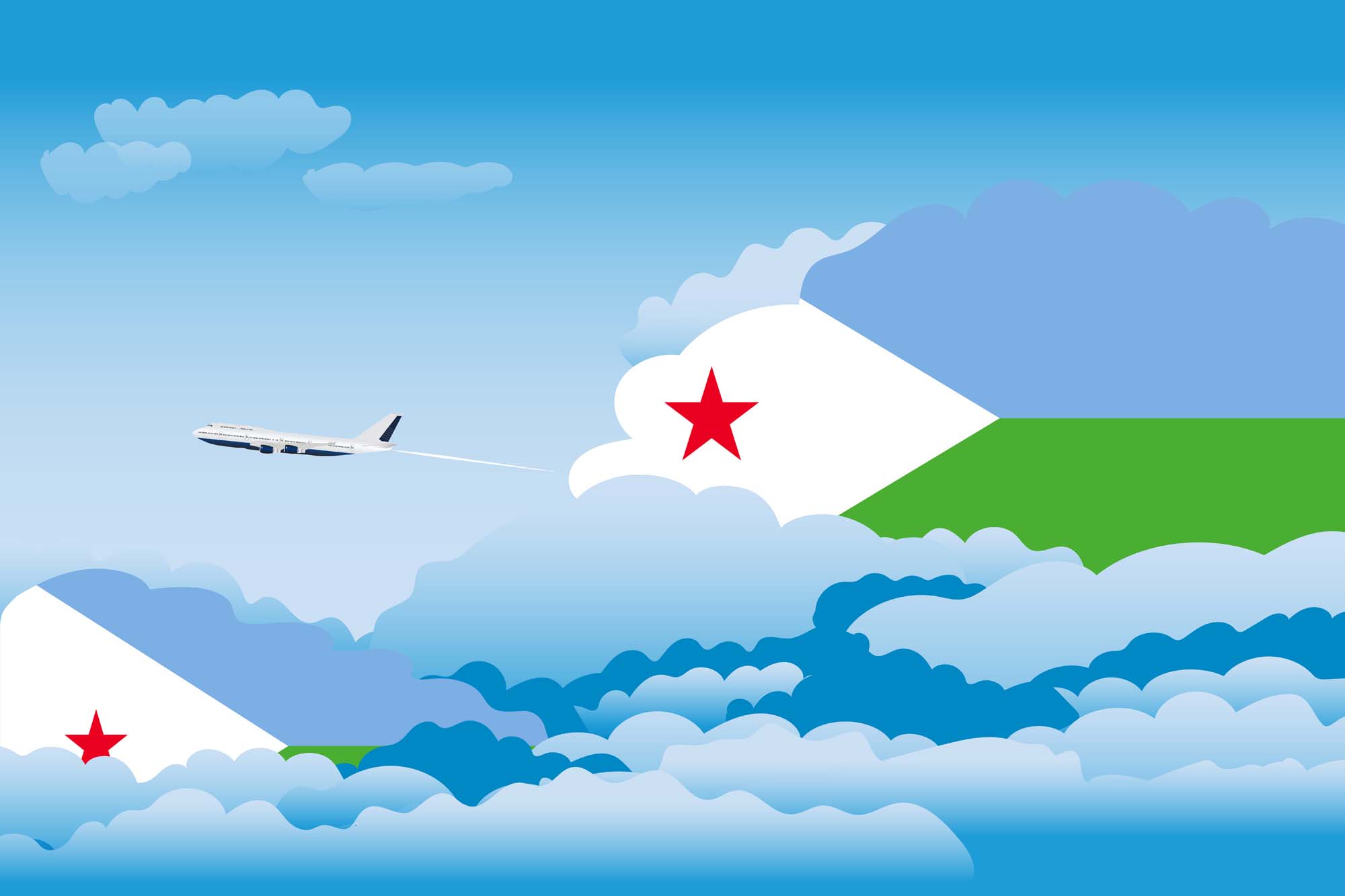 Djibouti Day Clouds Blanket Throw image 2