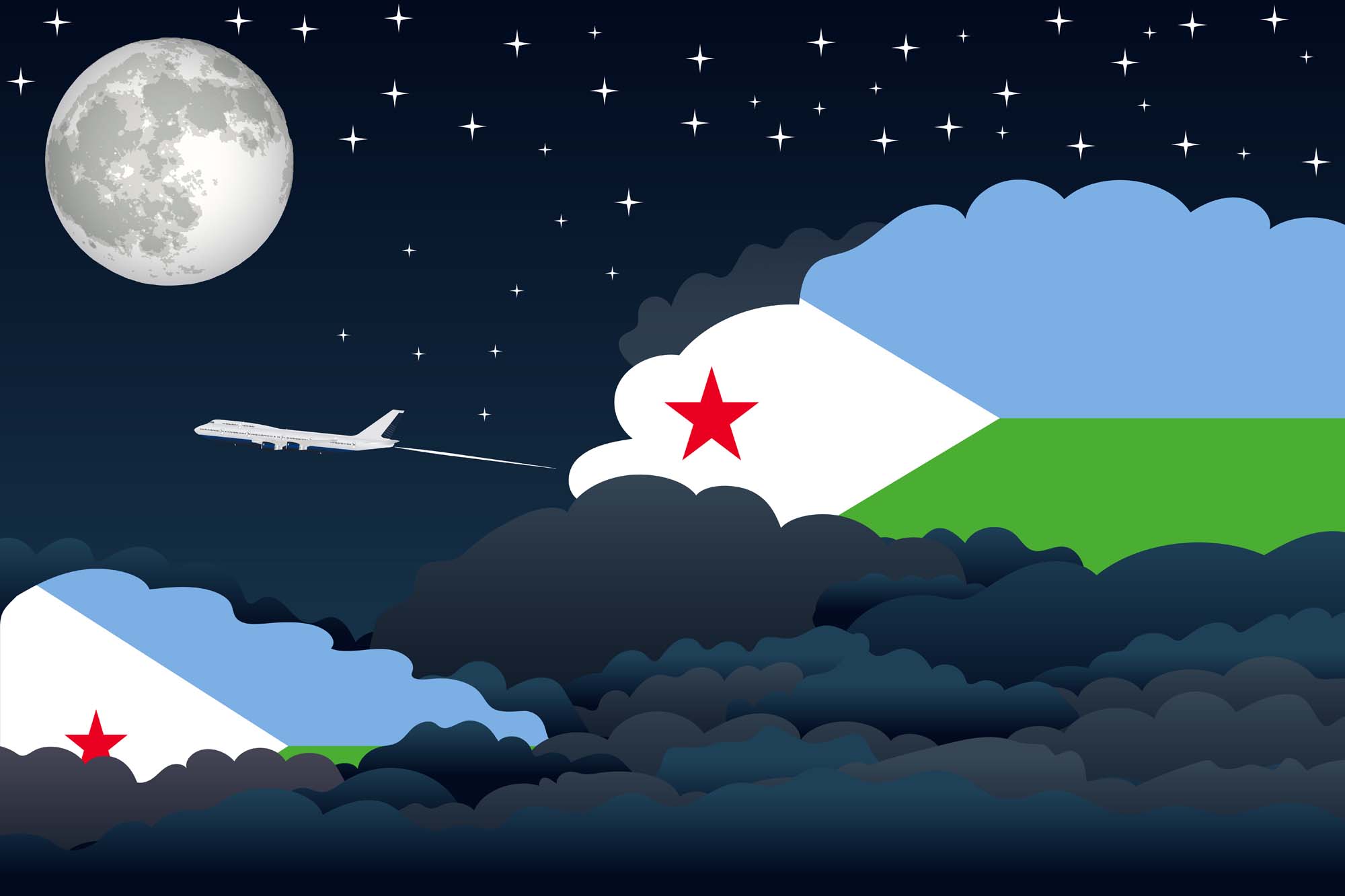 Djibouti Night Clouds Blanket Throw image 2