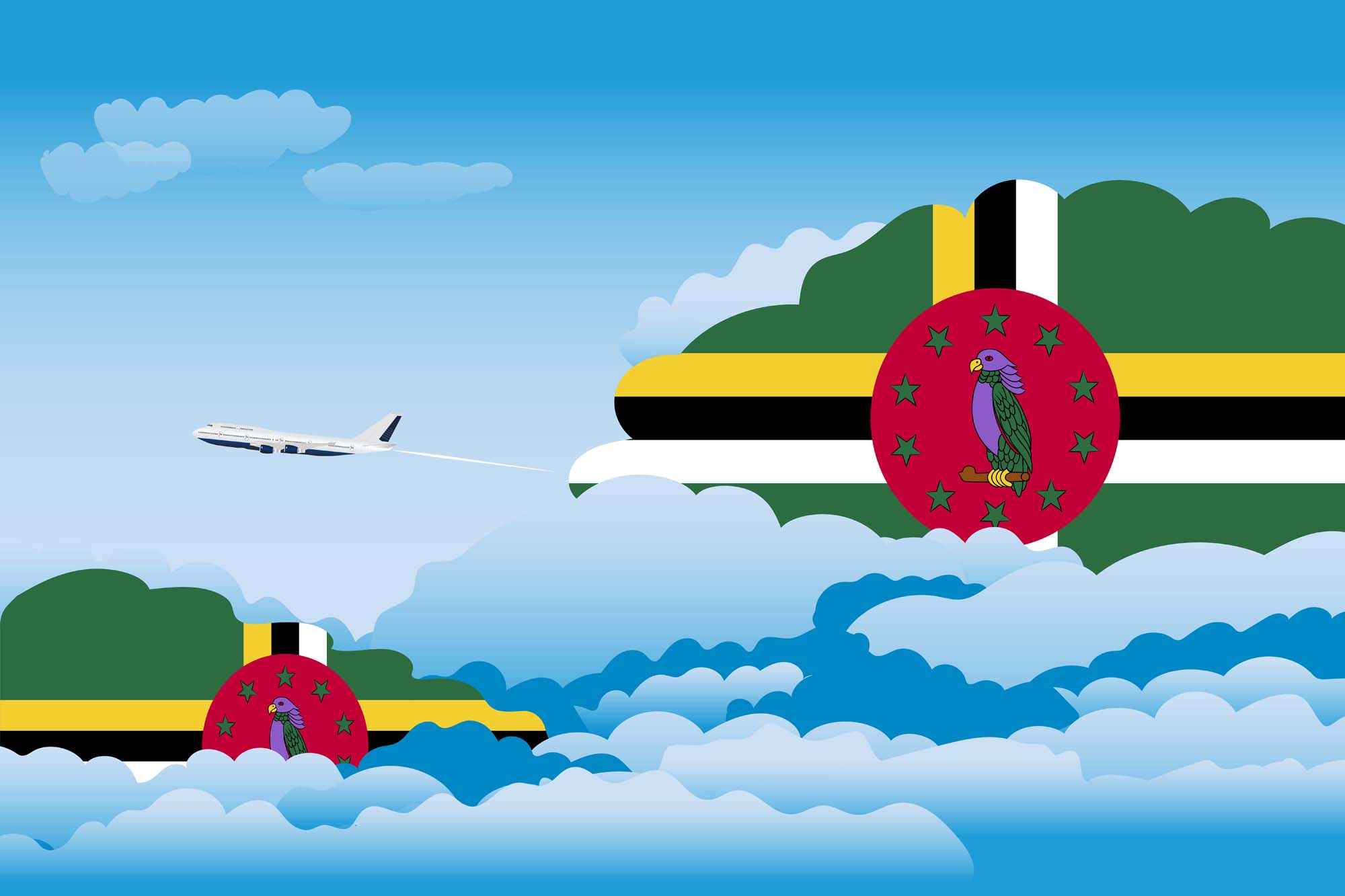 Dominica Day Clouds Blanket Throw image 2