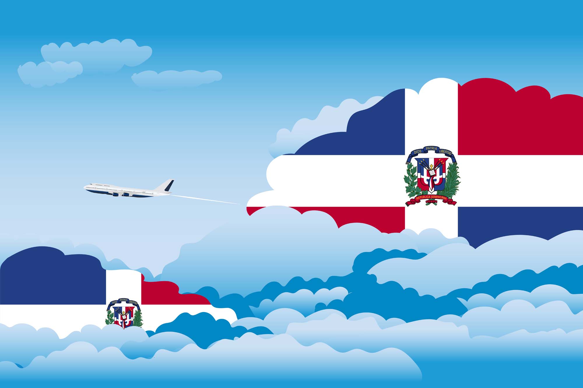 Dominican Republic Day Clouds Blanket Throw image 2
