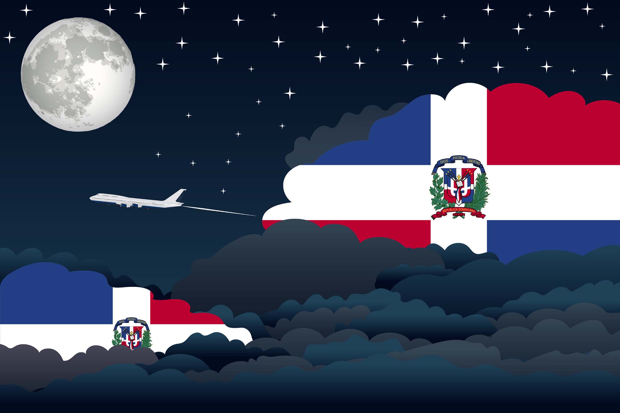 Dominican Republic Night Clouds Blanket Throw image 2