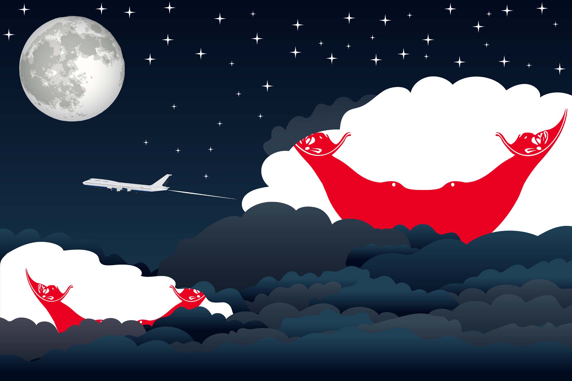Easter Island Rapa Nui Night Clouds Blanket Throw image 2