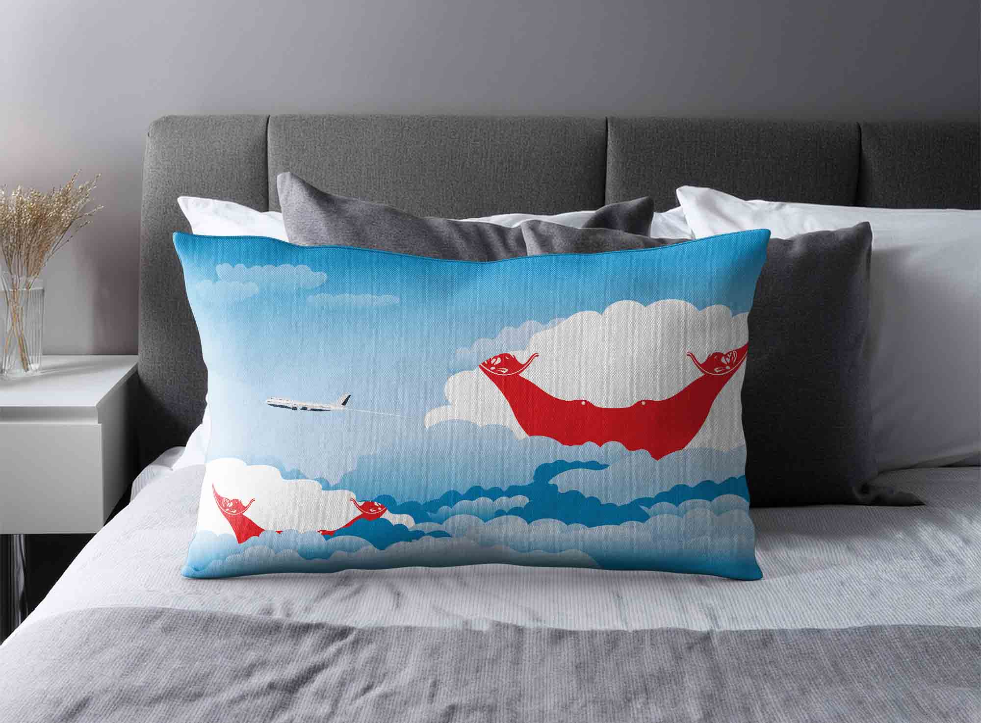 Easter Island Rapa Nui World Airplane Day Clouds Square & Rectangle Pillow Cases | Aviation Sky Travel Decorative Throw Pillow Covers image 2