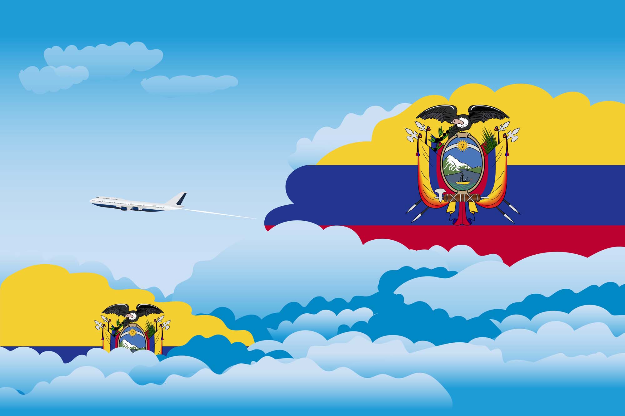 Ecuador Day Clouds Blanket Throw image 2