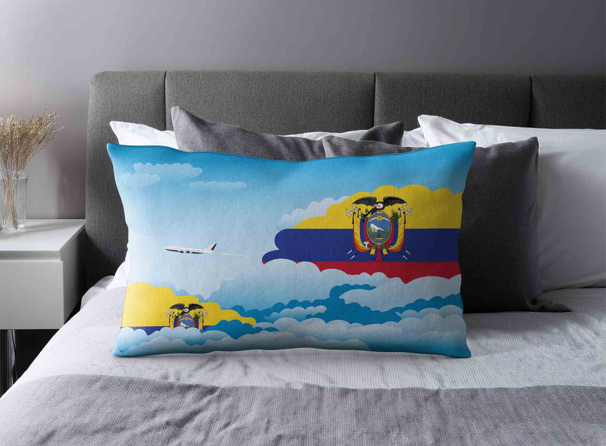 Ecuador World Airplane Day Clouds Square & Rectangle Pillow Cases | Aviation Sky Travel Decorative Throw Pillow Covers image 2