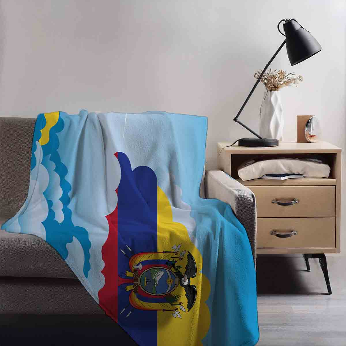 Ecuador Day Clouds Blanket Throw