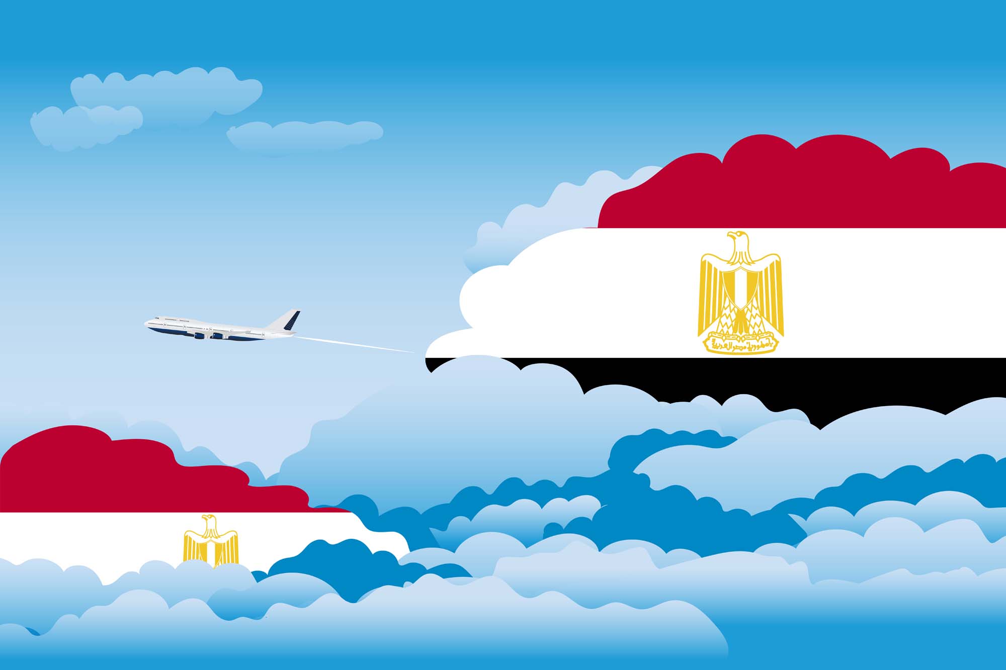 Egypt Day Clouds Blanket Throw image 2
