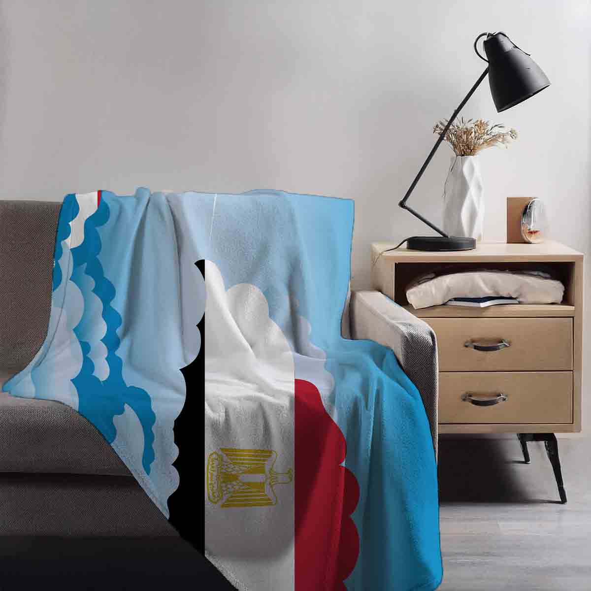 Egypt Day Clouds Blanket Throw