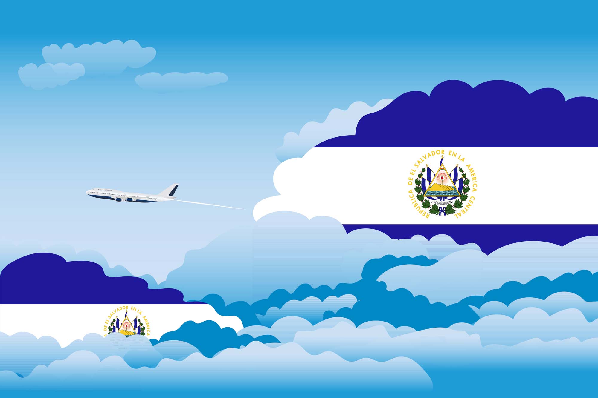 El Salvador Day Clouds Blanket Throw image 2