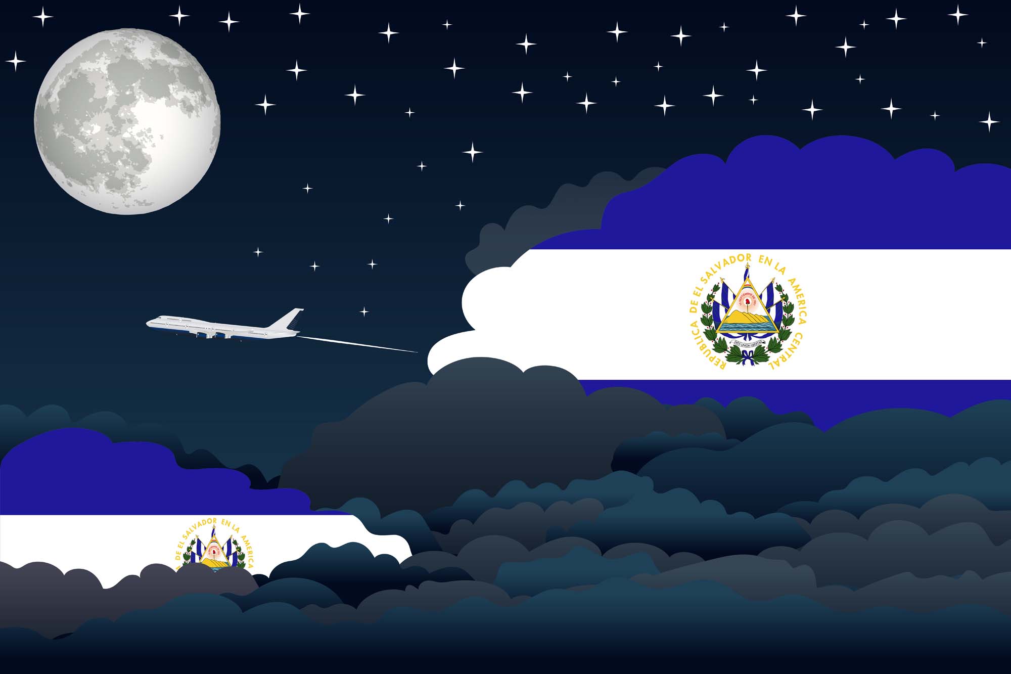 El Salvador Night Clouds Blanket Throw image 2