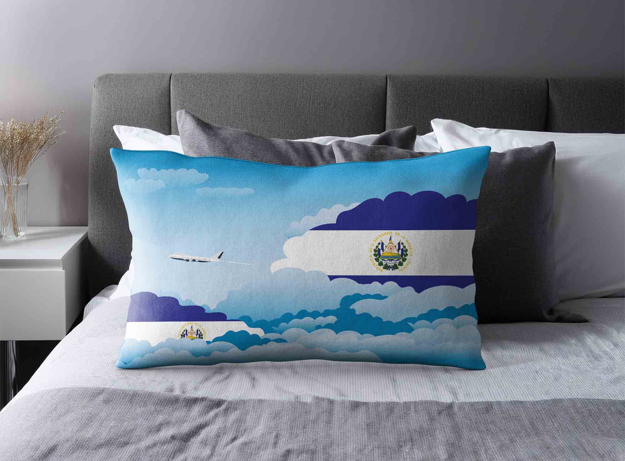 El Salvador World Airplane Day Clouds Square & Rectangle Pillow Cases | Aviation Sky Travel Decorative Throw Pillow Covers image 2