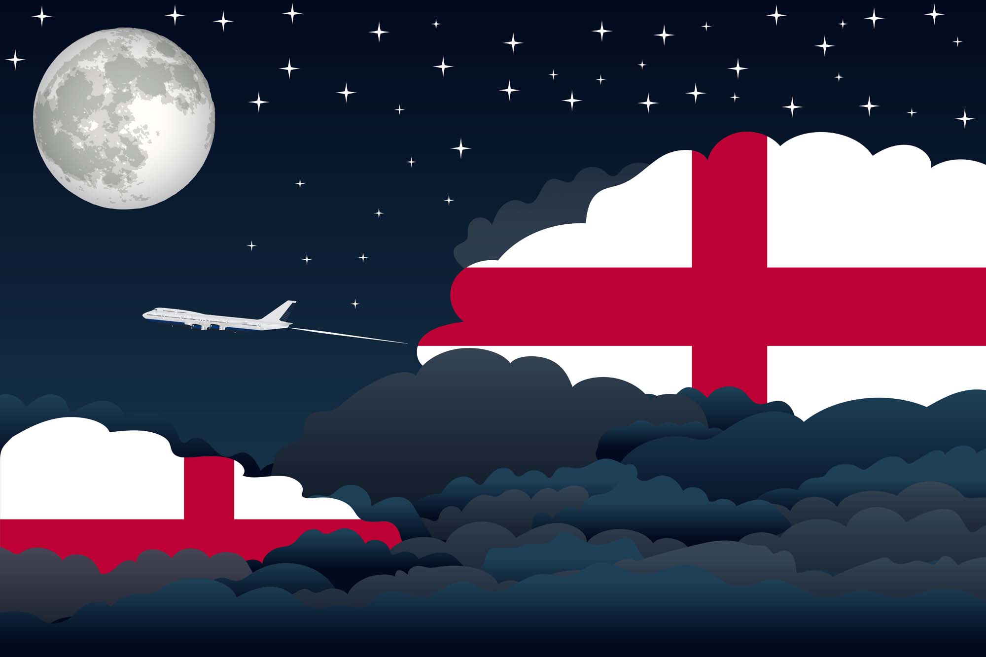 England Night Clouds Blanket Throw image 2
