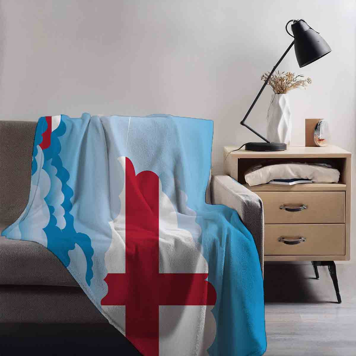 England Day Clouds Blanket Throw