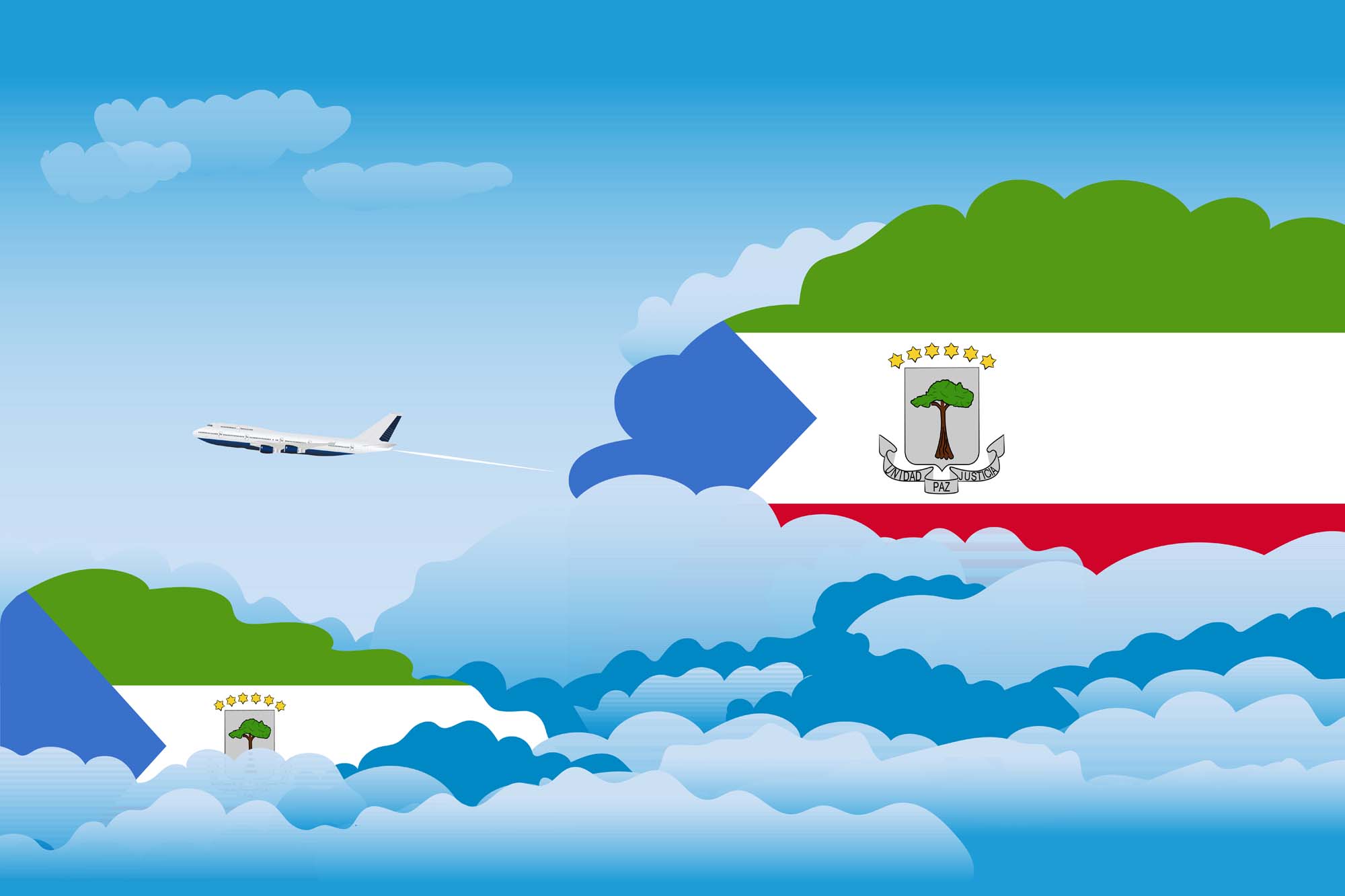 Equatorial Guinea Day Clouds Blanket Throw image 2