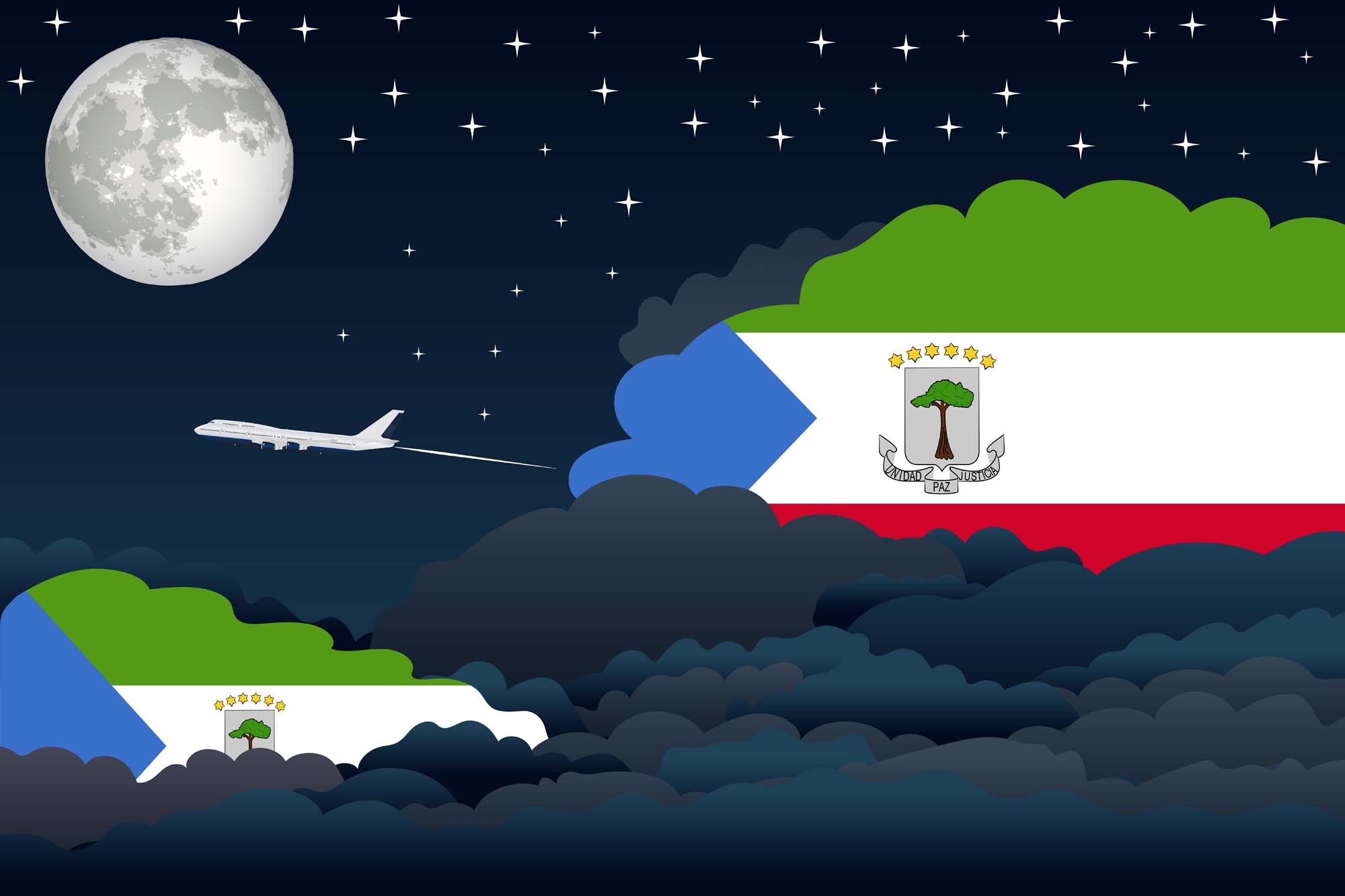 Equatorial Guinea Night Clouds Blanket Throw image 2