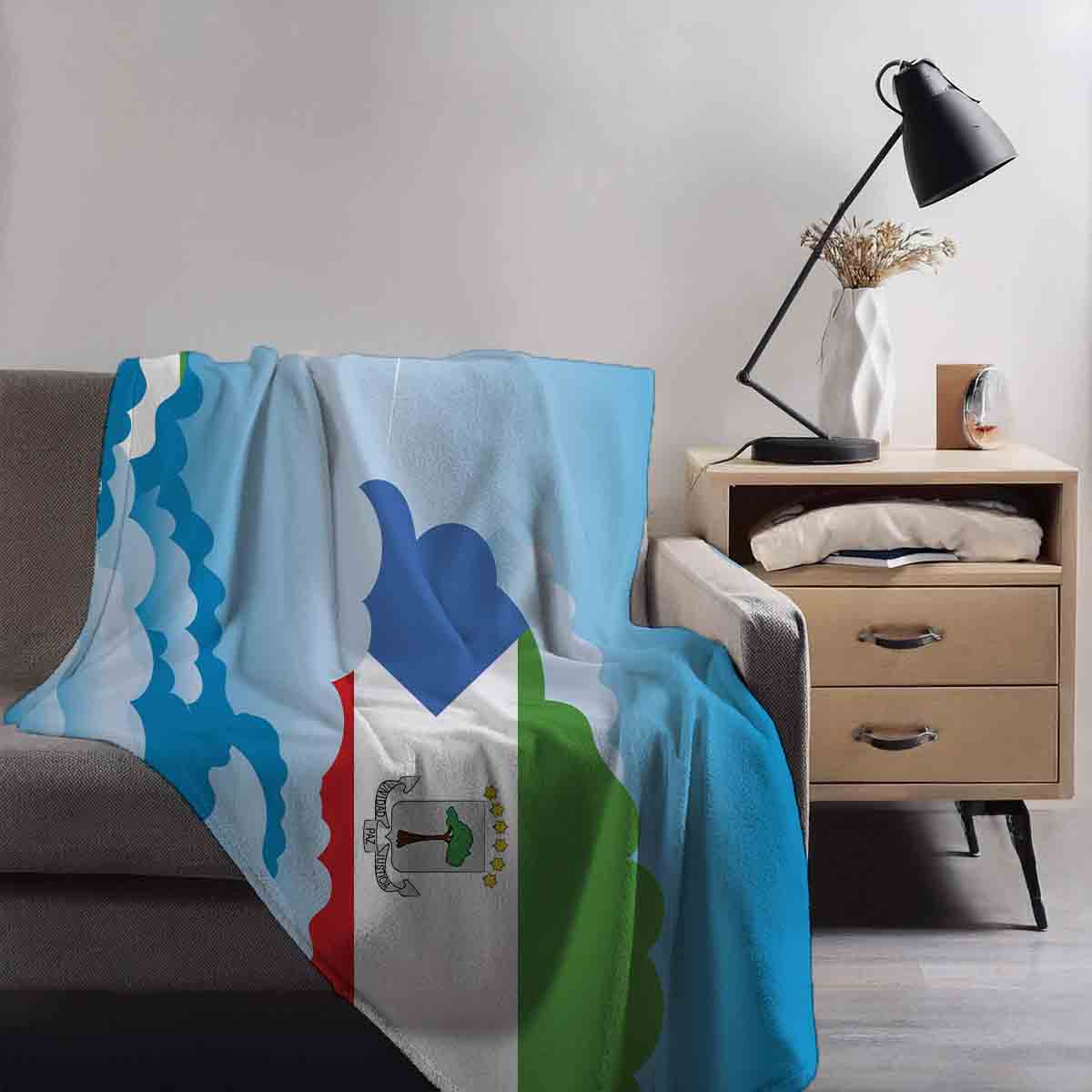 Equatorial Guinea Day Clouds Blanket Throw