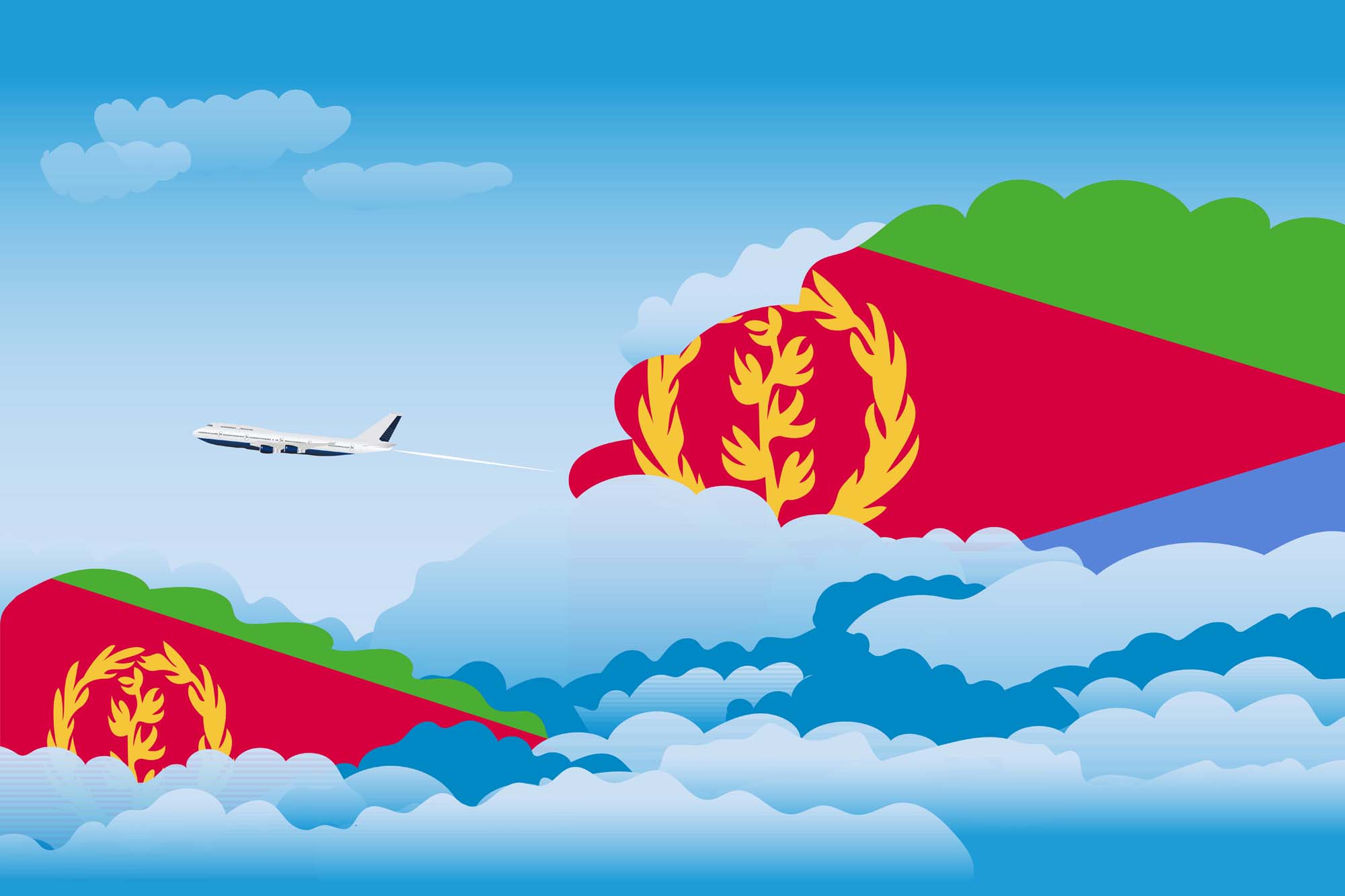 Eritrea Day Clouds Blanket Throw image 2